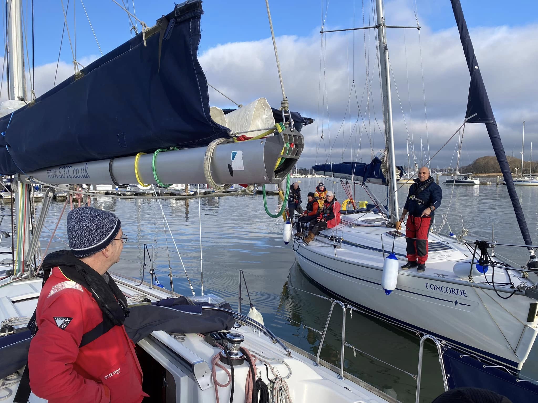 Crew preparing a Speedbird offshore yacht