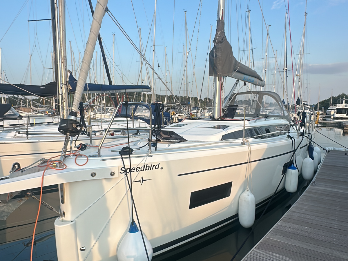 Speedbird moored in the marina